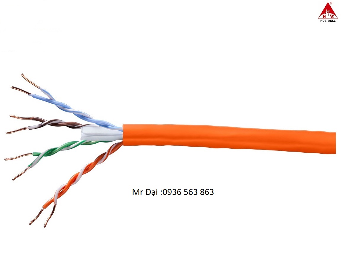 Cáp mạng Hosiwell Cat6 UTP  Patch cable 4P x 24 AWG - chuyên dùng cho thang máy